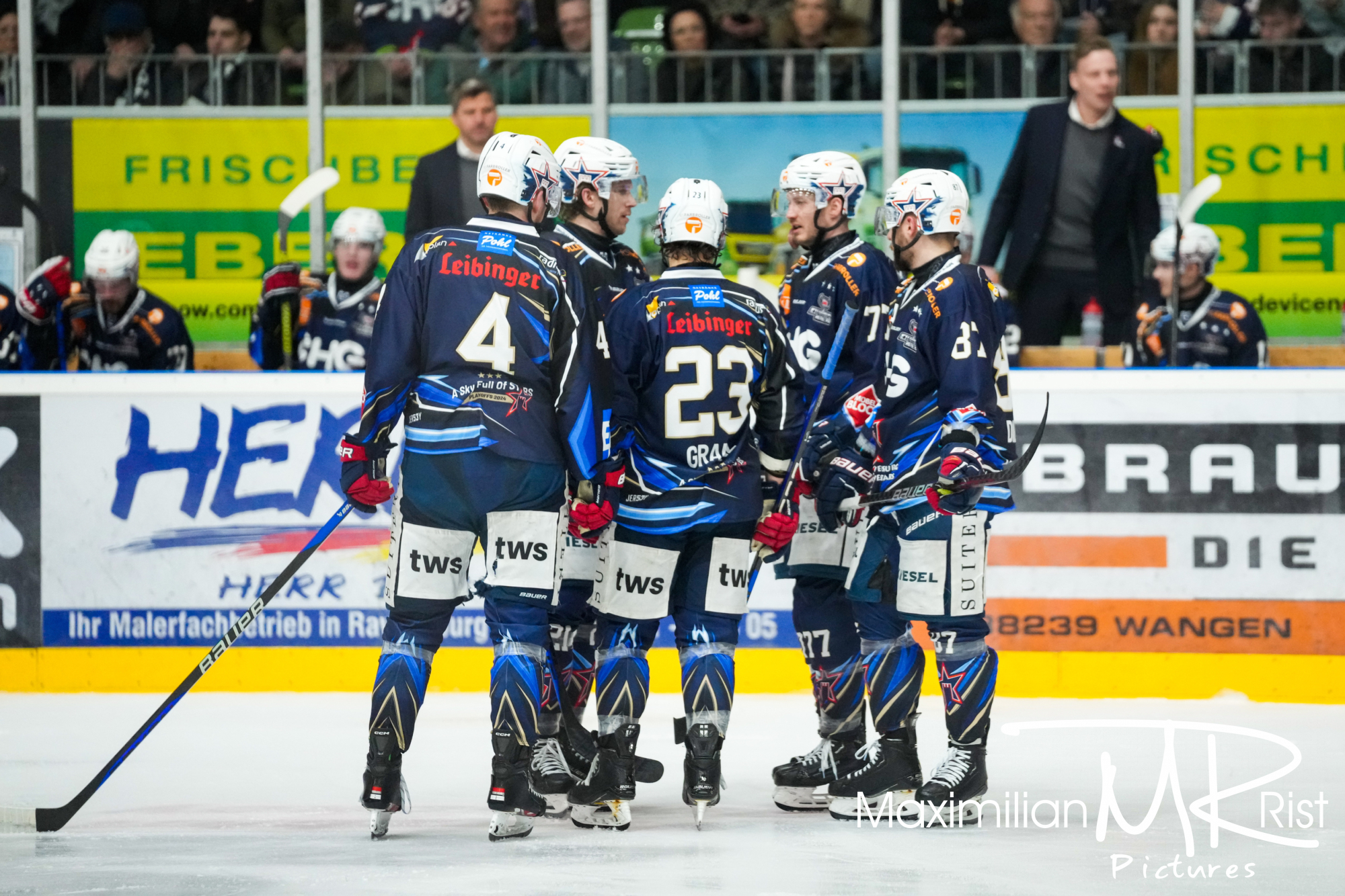 GER, Ravensburg Towerstars vs. Eisbaeren Regensburg, Eishockey, DEL2, Playoff Viertelfinale Spiel 2, Spielzeit 2024/2024,  15.03.24