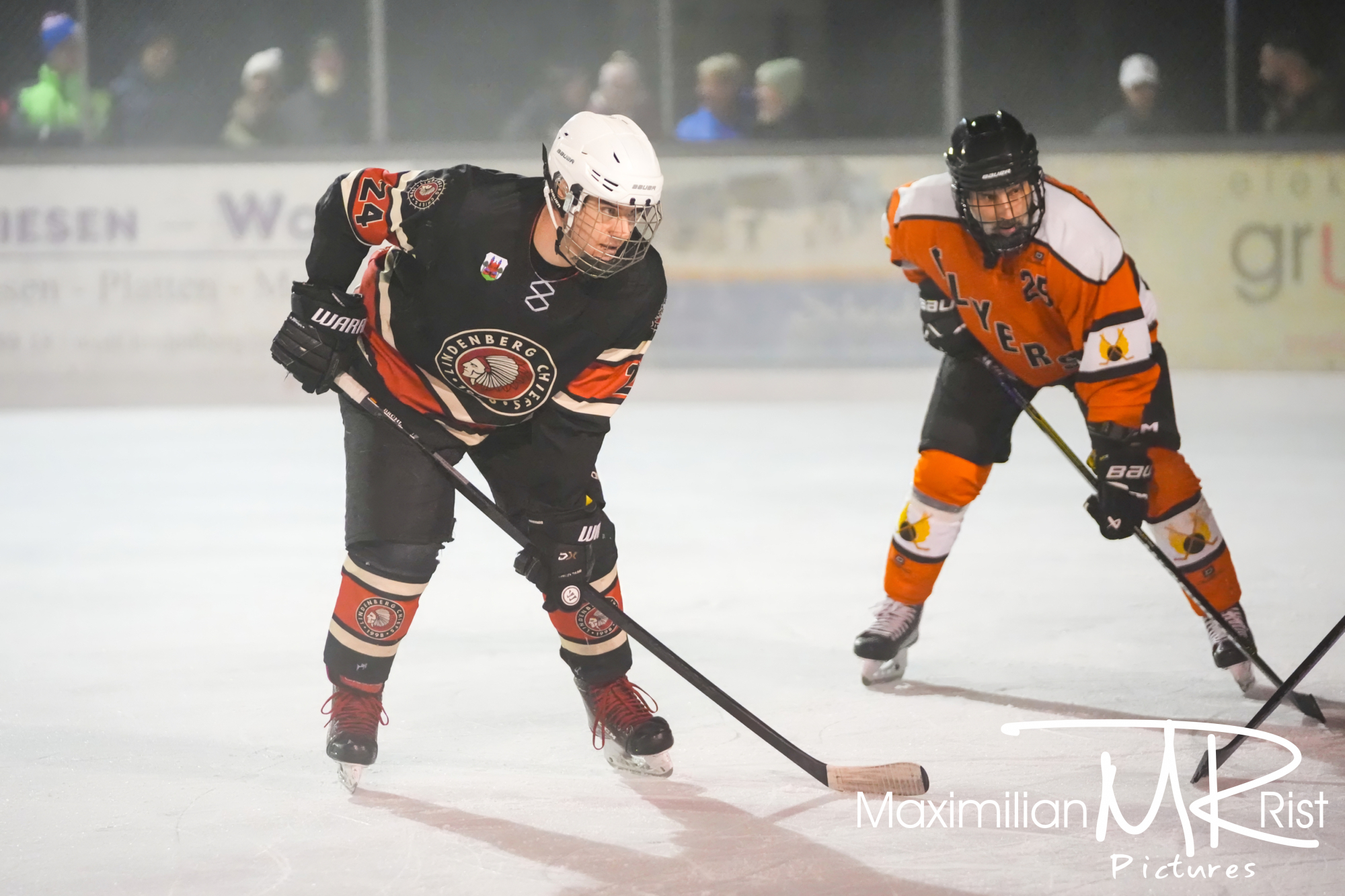 GER, Chiefs Lindenberg vs. Black Flyers Ravensburg, Eishockey, Westallgaeu Eishockey Liga, Finale, Division 1, Spielzeit 2024/2024,  17.02.24