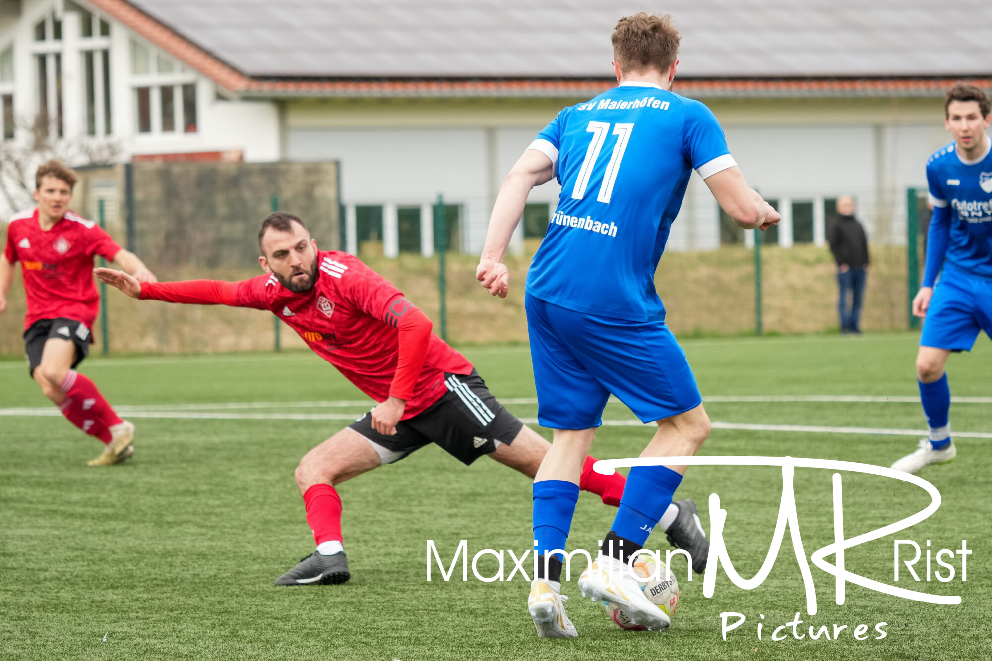 GER, SV Maierhoefen vs. SV Mochenwangen, Fussball, Bezirksliga Bodensee, 21. Spieltag, Spielzeit 2023/2024, 17.03.24