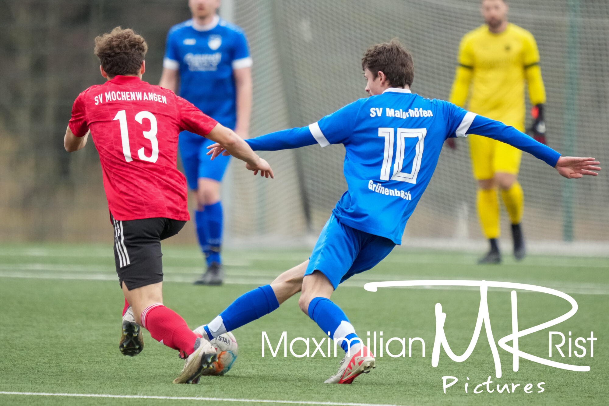 GER, SV Maierhoefen vs. SV Mochenwangen, Fussball, Bezirksliga Bodensee, 21. Spieltag, Spielzeit 2023/2024, 17.03.24