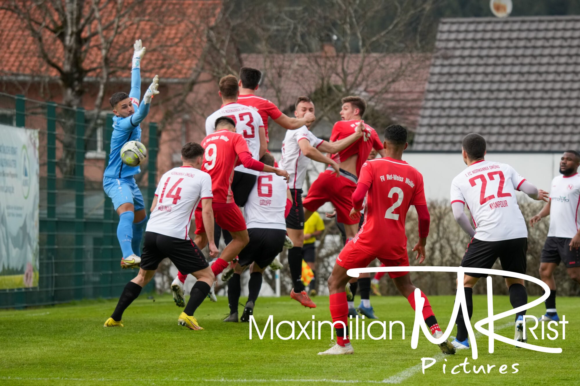 GER, FV Rot-Weiss Weiler gegen 1. FC Normannia Gmünd, WFV Pokal, Viertelfinale,  Spielzeit 2022/2023, 12.04.23